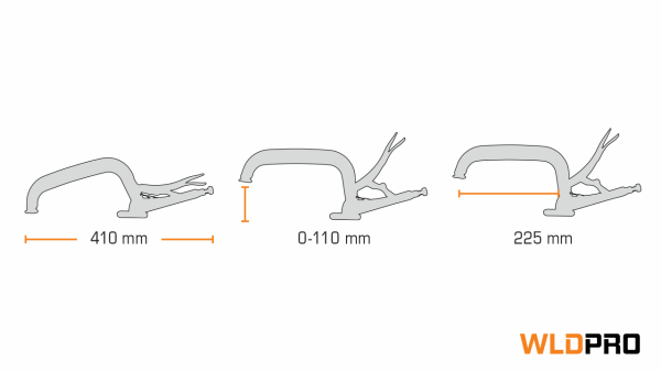 Svejsetang D132 med lang T-Not klemme (410 mm / 16